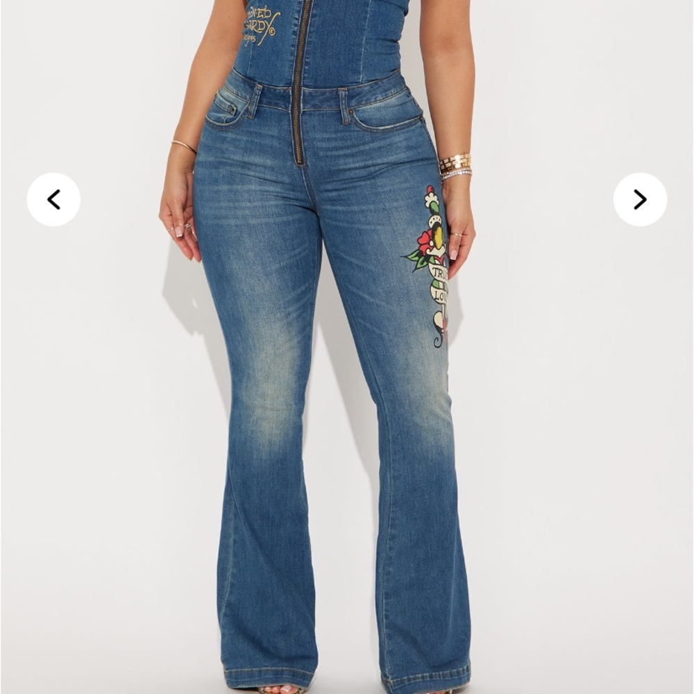 Embroidered Blue Jeans